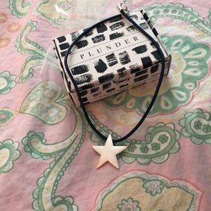 Navy with silver star necklace